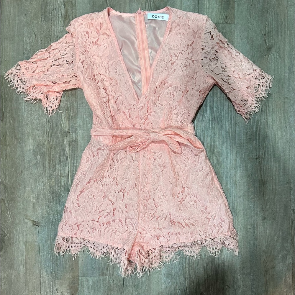 Do+Be coral lace romper